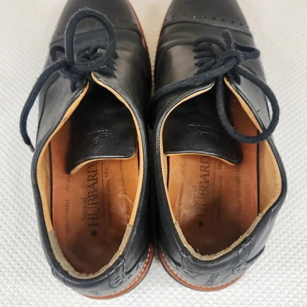 Samuel Hubbard Market Cap Shoes Mens 7 Black Leather Lace Up Oxfords